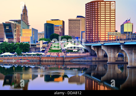 Skyline of downtown Hartford, Connecticut. Stock Photo