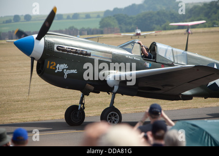 P40 Tomahawk WW2 US fighter aircraft at Duxford airfield, Cambs, UK Stock Photo