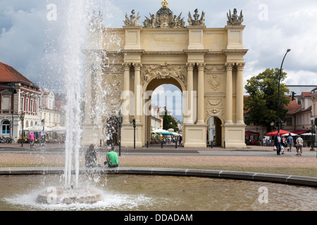 The Brandenburg Gate, Brandenburger Tor, on the Luisenplatz in Potsdam, Germany Stock Photo