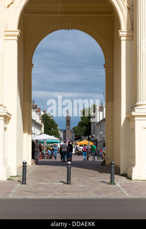 The Brandenburg Gate, Brandenburger Tor, on the Luisenplatz in Potsdam, Germany Stock Photo