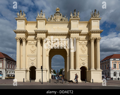 The Brandenburg Gate, Brandenburger Tor, on the Luisenplatz in Potsdam, Germany Stock Photo