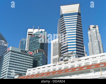 dh The Fullerton Hotel DOWNTOWN CORE SINGAPORE Maybank Tower city skyscraper skyline blocks Stock Photo