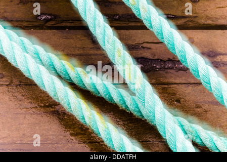 Detail of boat ropes, Tromsö, Troms, Norway Stock Photo