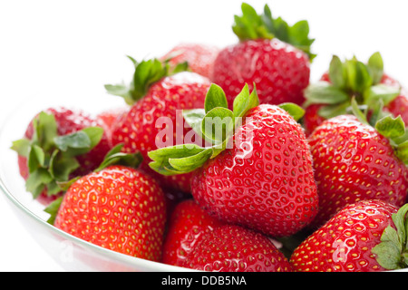 Rip strawberry on white background Stock Photo