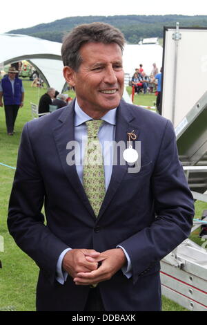 Derbyshire, UK. 30th Aug, 2013.  President of Chatsworth Country Fair 2013, Lord Sebastian Coe at the launch day of Chatsworth Country Fair, Peak District, Derbyshire, UK. Credit:  Deborah Vernon/Alamy Live News Stock Photo