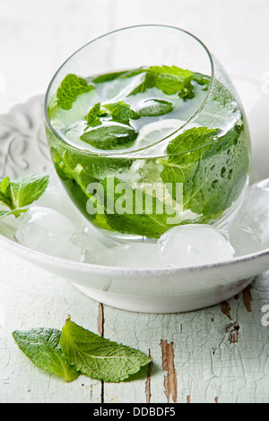 Fresh mint drink with ice Stock Photo