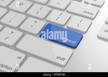 Submit button on keyboard with soft focus Stock Photo