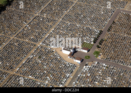 aerial view of the Jewish cemetery in East Ham, London Stock Photo