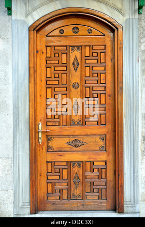 inlaid wood door ancient history Stock Photo