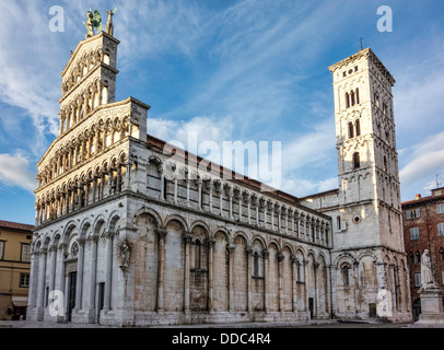 San Michele in Foro medieval church. Lucca in Tuscany, Italy Stock Photo