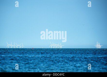 Race bank wind farm off the Norfolk coast on a clear summer day Stock Photo