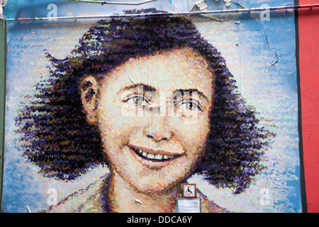 Anne Frank Mural at Center and Museum off Hackesche Hofe, Berlin, Germany