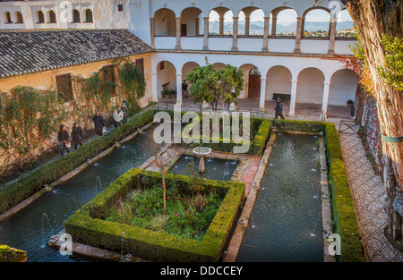 Patio del Ciprés de la Sultana. El Generalife. La Alhambra. Granada. Andalusia Stock Photo