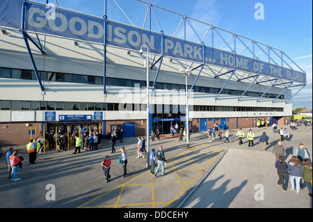 A wide angle shot of the Goodison Park stadium, home of Everton Football Club (Editorial use only).