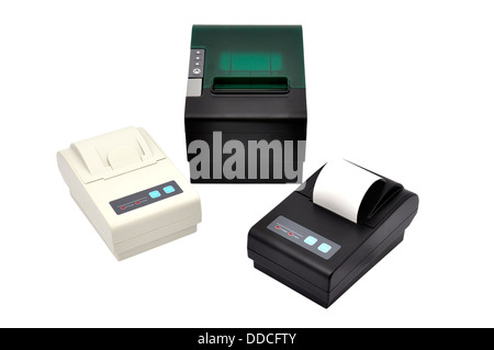 three thermal  printer Stock Photo