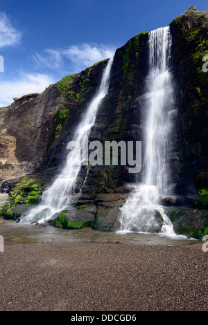 Alamere Falls waterfall tidefall wildcat beach point reyes national seashore marin headlands california pacific ocean Stock Photo