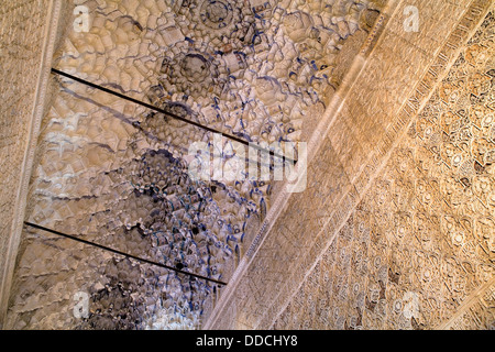 Vault and walls of Ajimeces hall, Palace of the Lions, Nazaries palaces, Alhambra, Granada Andalusia, Spain Stock Photo