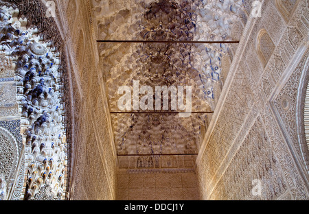 Vault of Ajimeces hall, Palace of the Lions, Nazaries palaces, Alhambra, Granada Andalusia, Spain Stock Photo