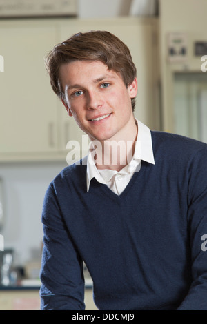 Engineering student in a chemistry lab Stock Photo