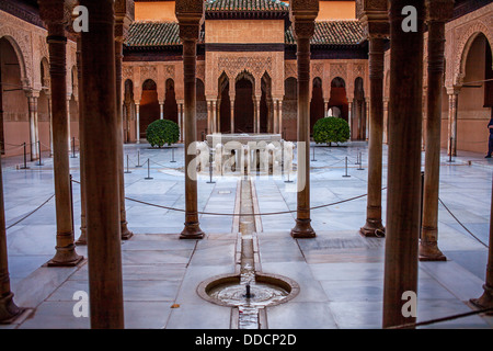Courtyard of the lions. Palace of the Lions. Nazaries palaces .Alhambra, Granada. Andalusia, Spain Stock Photo