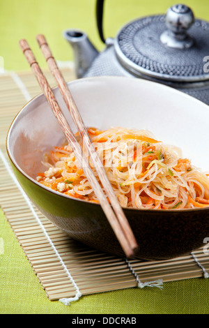 Asian salad with cellophane noodles and vegetables Stock Photo