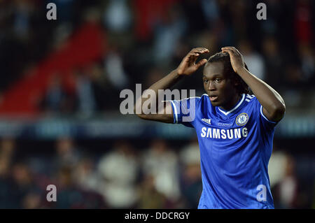 Super Cup soccer match FC Chelsea vs FC Bayern Munich, Prague, Czech Republic, August 30, 2013. Romelu Lukaku of Chelsea. (CTK Photo/Katerina Sulova) Stock Photo