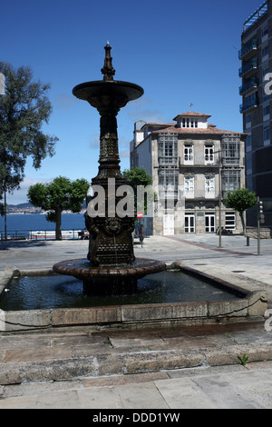 Fountain - Rua Elduayen - Rua Ferreria - Rua Santiago - Vigo - Pontevedra - Galicia - Spain Stock Photo