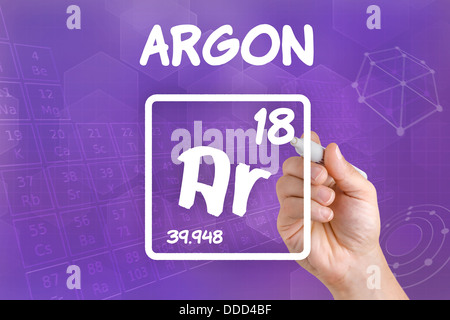 Symbol for the chemical element argon Stock Photo