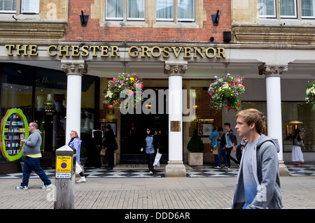 The Chester Grosvenor Hotel on Eastgate Street in Chester, Cheshire, England, UK. Stock Photo