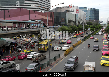 Traffic near Central Plaza Lardprao a shopping mall on Phaholyothin Rd. , Bangkok , Thailand Stock Photo