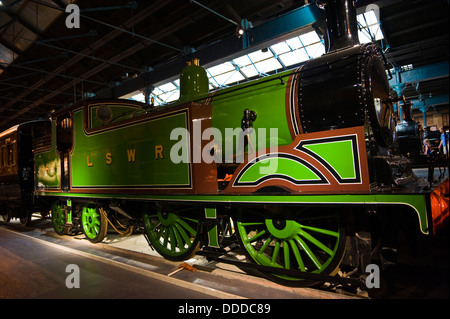 Steam train on display at the National Railway Museum in the city of York North Yorkshire England UK Stock Photo