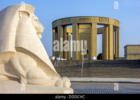 King Albert I monument, First World War One memorial for the Belgian WW1 troops at Nieuport / Nieuwpoort, West Flanders, Belgium Stock Photo