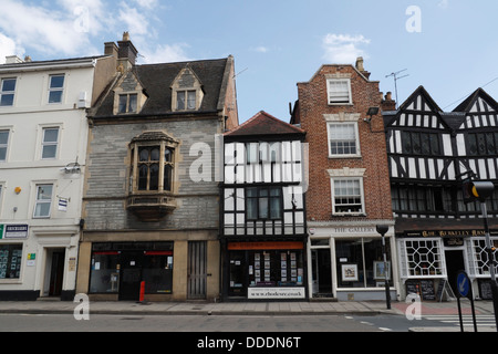 Historic Tewkesbury town centre in Gloucestershire England Stock Photo