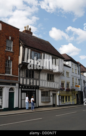 Historic Tewkesbury town centre in Gloucestershire England Stock Photo