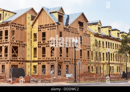 New multi-unit housing complex under construction Stock Photo