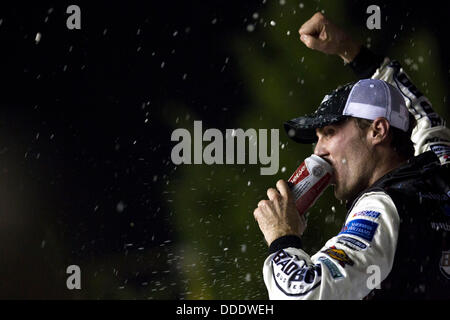 Aug. 31, 2013 - Hampton, GA, U.S. - Hampton, GA - AUG 31, 2013: Kevin Harvick wins the GREAT CLIPS - GRIT CHIPS 300 at the Atlanta Motor Speedway in Hampton, GA Stock Photo