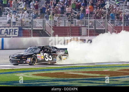 Aug. 31, 2013 - Hampton, GA, U.S. - Bristol, TN - AUG 31, 2013: Kevin Harvick (33) wins the GREAT CLIPS - GRIT CHIPS 300 at Atlanta Motor Speedway in Hampton, GA. Stock Photo