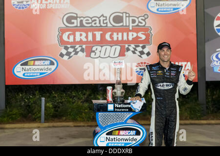 Aug. 31, 2013 - Hampton, GA, U.S. - Bristol, TN - AUG 31, 2013: Kevin Harvick (33) wins the GREAT CLIPS - GRIT CHIPS 300 at Atlanta Motor Speedway in Hampton, GA. Stock Photo