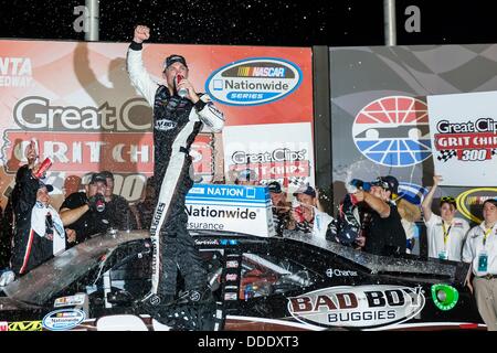 Aug. 31, 2013 - Hampton, GA, U.S. - Bristol, TN - AUG 31, 2013: Kevin Harvick (33) wins the GREAT CLIPS - GRIT CHIPS 300 at Atlanta Motor Speedway in Hampton, GA. Stock Photo