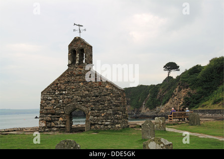 Church of St Brynach damaged by storm in 1859, Cwm-yr-eglwys, Pembrokeshire, Wales, Great Britain, United Kingdom, UK, Europe Stock Photo