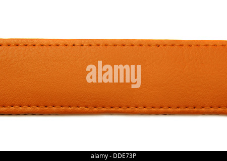 orange leather belt on white background Stock Photo