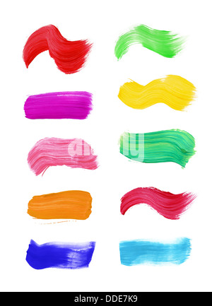 Vector set of paint brush strokes in various shapes Stock Photo - Alamy