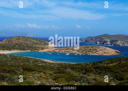 Greece, Cyclades islands, Amorgos, Kalotaritissa beach Stock Photo