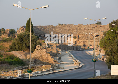 The Roman amphitheatre, Side, Turkey. Stock Photo