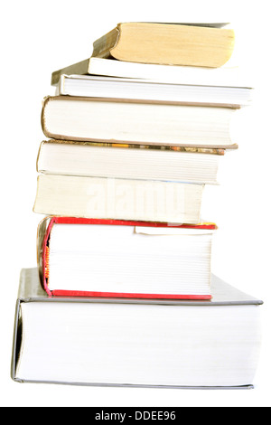 Pile of old books isolated on a white background Stock Photo