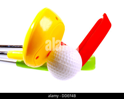 Macro shot of a golf toy set on white Stock Photo