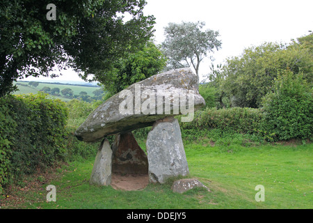 Carreg Coetan Arthur neolithic burial chamber, Newport, Pembrokeshire, Wales, Great Britain, United Kingdom, UK, Europe Stock Photo