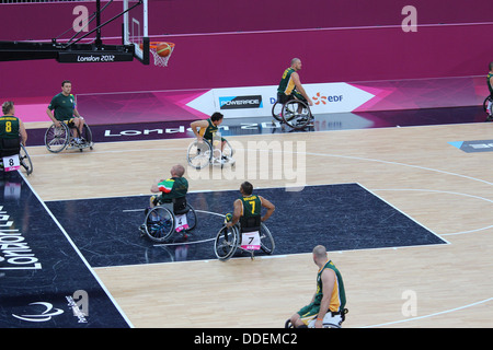 South African Wheelchair basketball athletes at London 2012 Stock Photo