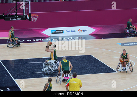 South African Wheelchair basketball athletes at London 2012 Stock Photo