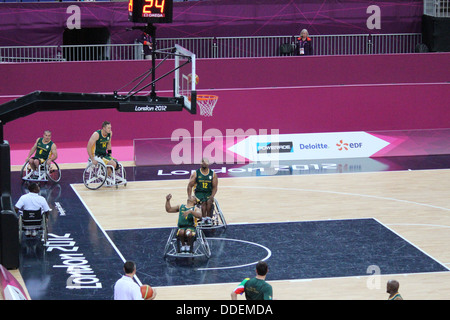 South African Wheelchair basketball athletes at London 2012 Stock Photo